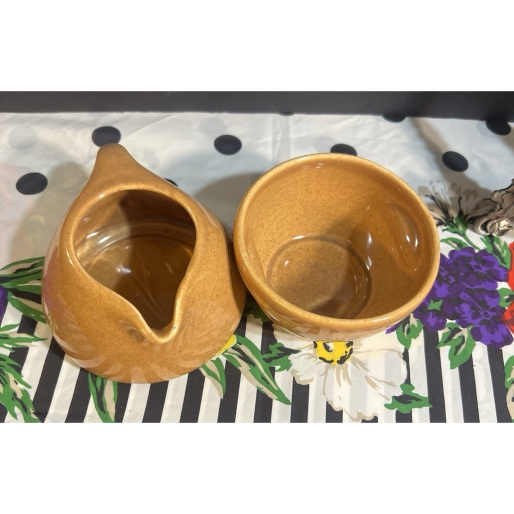 Russel Wright Casual RIPE APRICOT by Iroquois - STACKING SUGAR and CREAMER(2056)